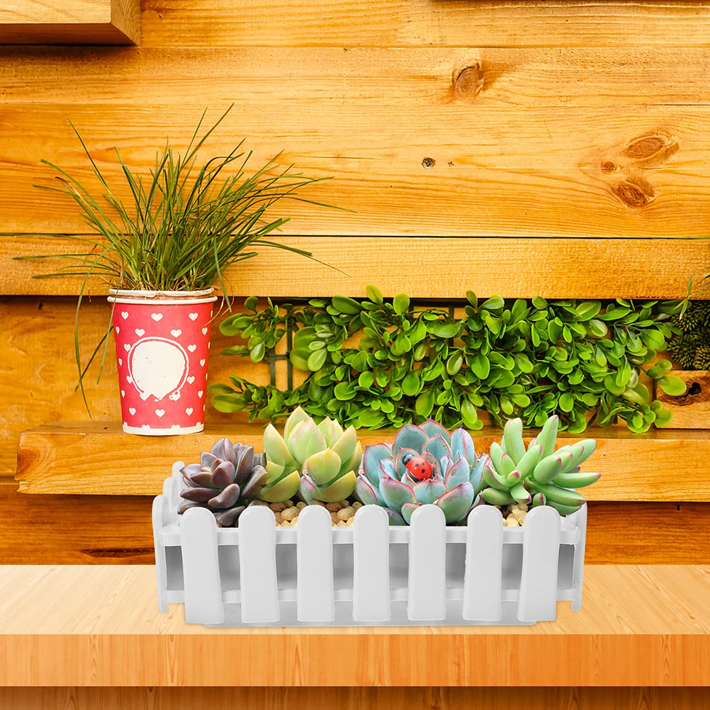 

Nursery Pot Flower Fence Shaped Planter Vegetable Pots Outdoor Pp Garden Courtyard Decoration