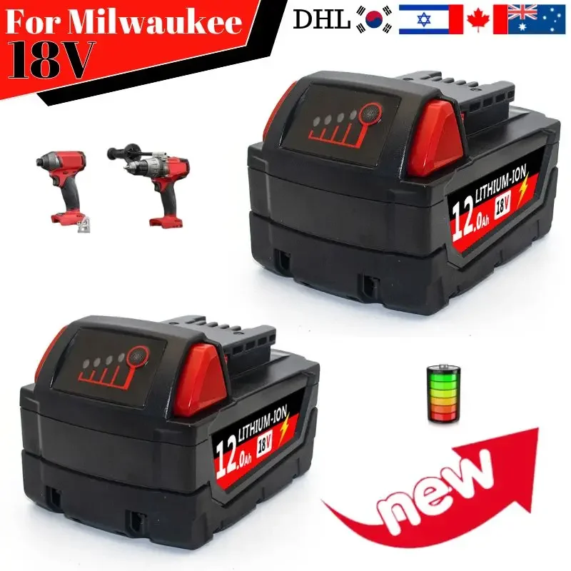 

For Milwaukee M18 battery Original 18V 12.0Ah 48-11-1815 48-11-1850 2604-22 2604-20 2708-22 2607-22 power Tools Battery