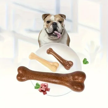 Dog Durable Beef Flavored Chew Toy, Bone Shaped Dog Interactive Play Toy, Teeth Clean Training Toy Pet Supplies 2