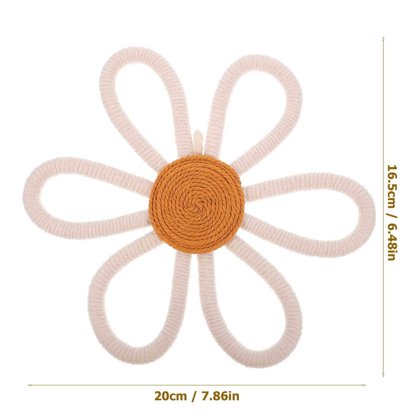 Chic Daisy Wall Hanging Decor Bohemian Woven Flower for Children Room Adorable Floral Decoration Girl Nursery Wall Decor