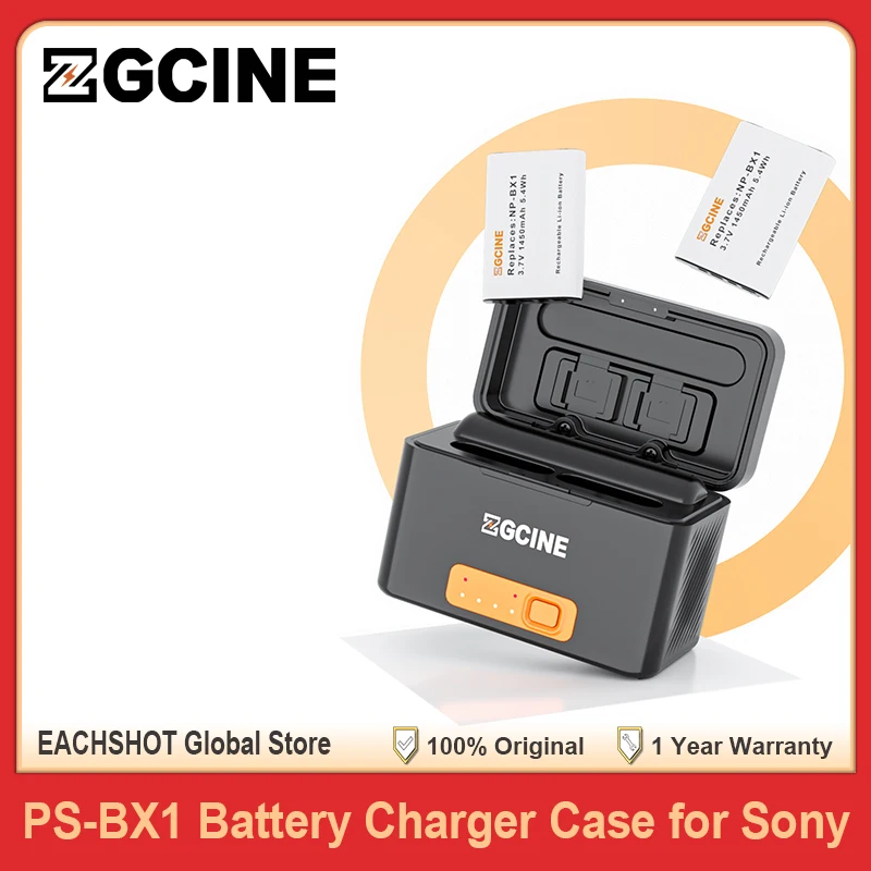 Zgcine PS-BX1 Fast Charger Box Charging Case Sony Battery 5200mAh Small and Portable for Digital Camcorder Action Camera