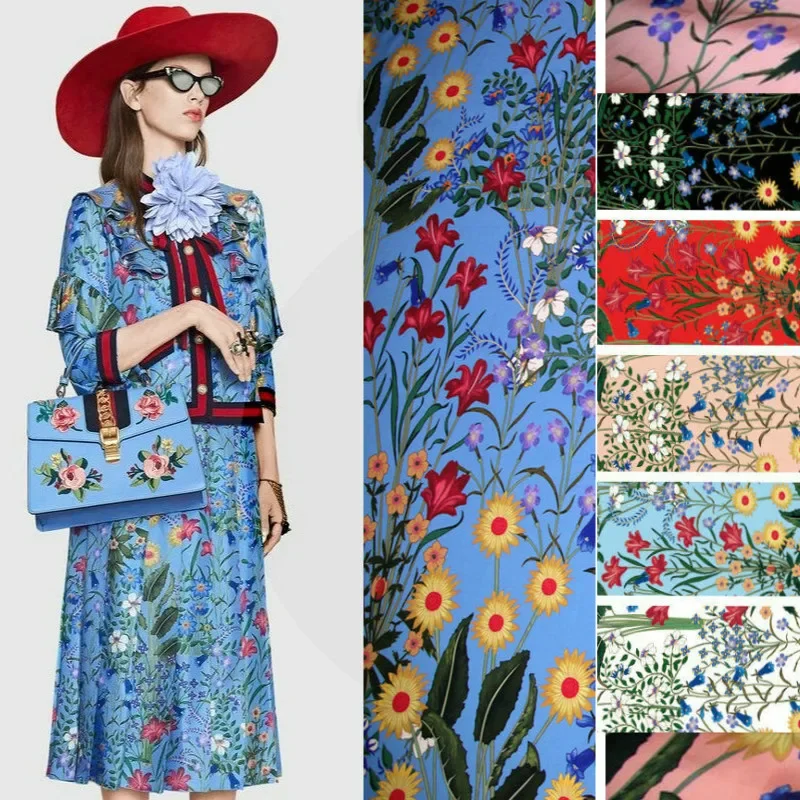50x145cm Italian G printed fabric soft women\'s skirt fashion dress scarf polyester material diy parent-child fabric cloth