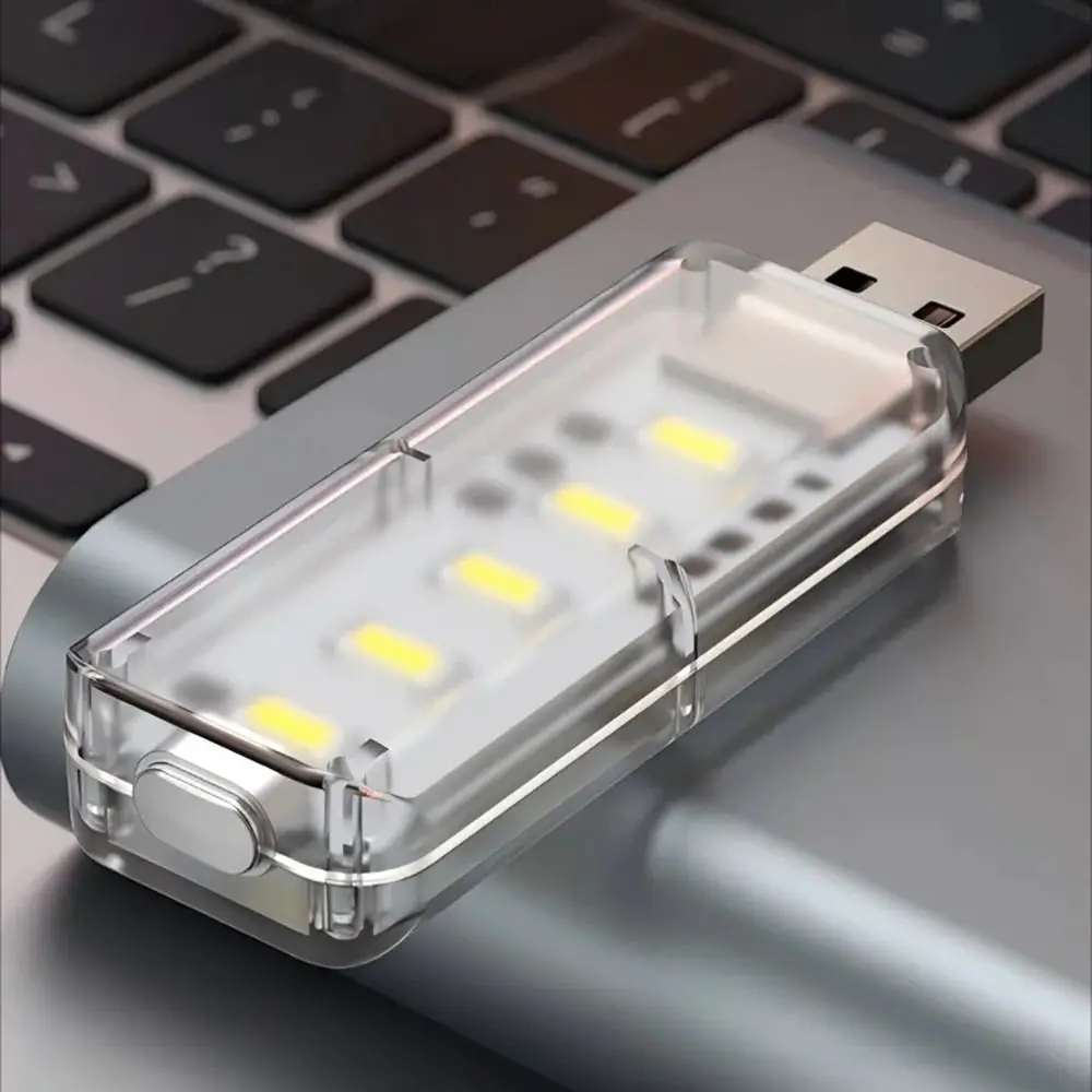 Portable PC USB Night Light 5V Power 10 LEDs Touch Dimming Light 3000K/6500K Dimmable Function Plug in Light Bedroom Lighting