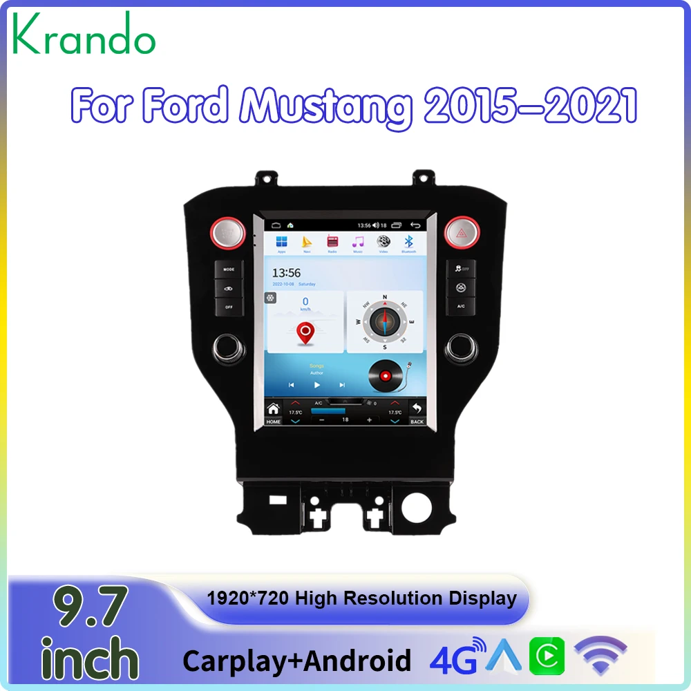 Krando Car DVD Player Radio GPS for Ford Mustang 2015-2020 Car Navigation WIFI GPS Screen mirroring