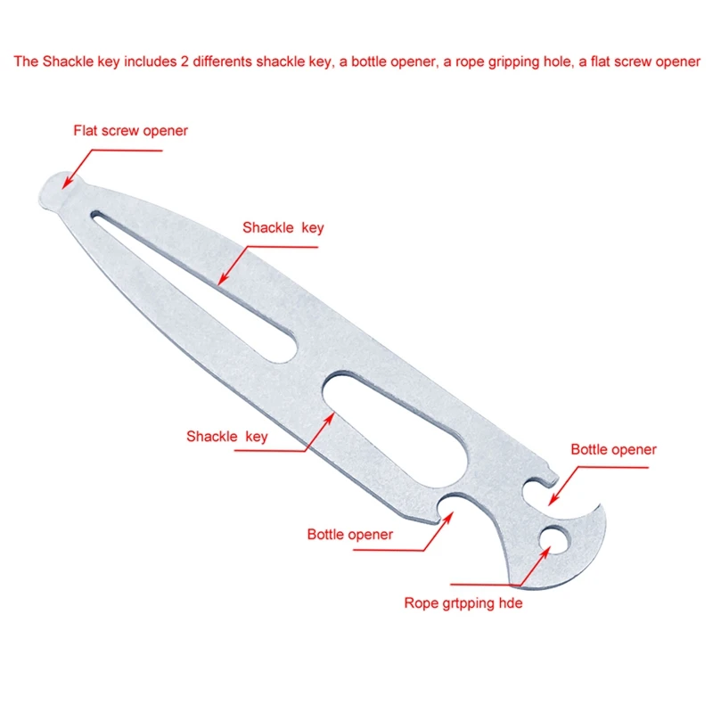 Llave de cubierta de barco de acero inoxidable 316, llave de grillete, multiherramienta, destornillador, kit de herramientas de emergencia, accesorios para RV marino