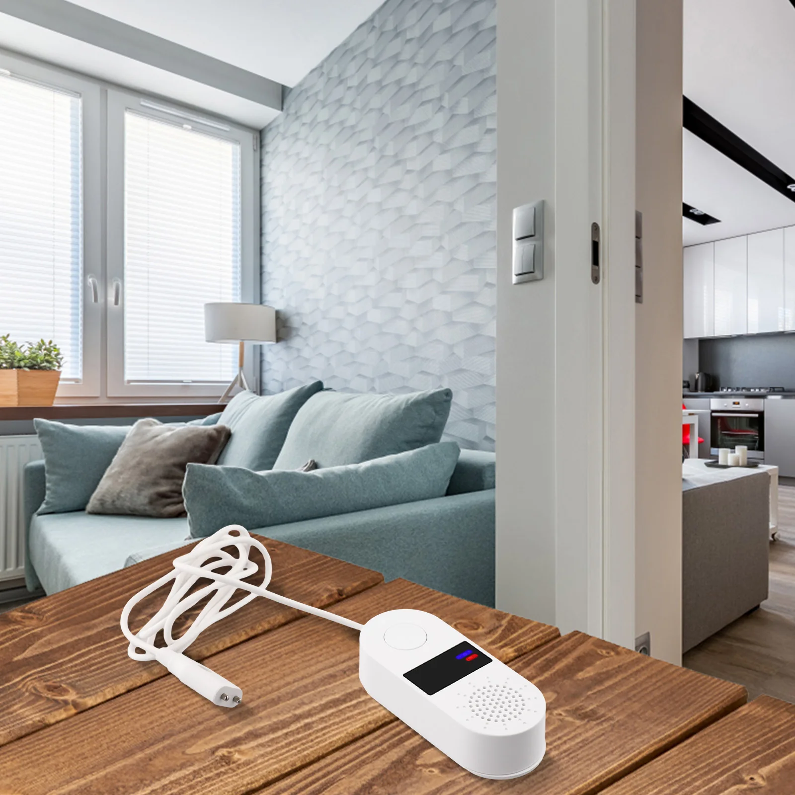 

Smart WiFi Water Leak Detector With 130DB Sound And Light Alarm & APP Alerts Water Leak Sensor For Home Security Protection