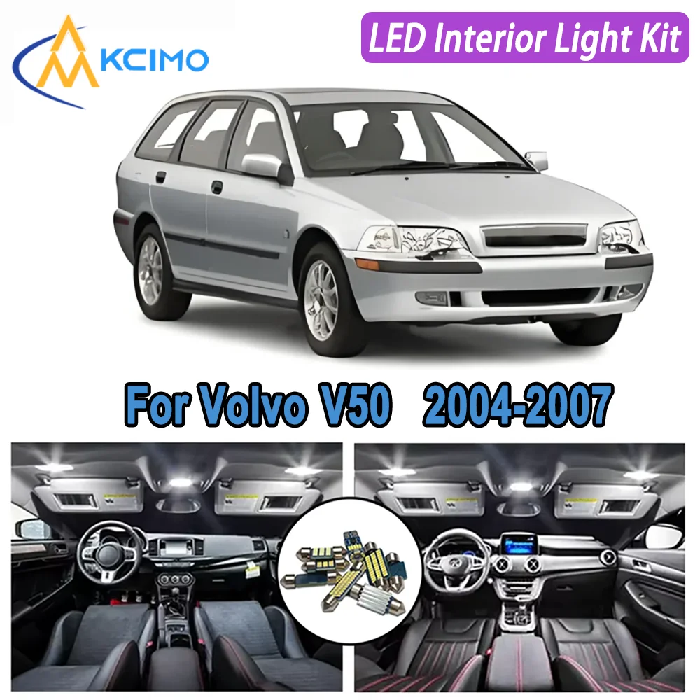 

Kcimo LED For Volvo V50 (2004-2007) Premium Bright LED Interior Dome Map Trunk Light Kit Car Led Lamps Car LED Lights Canbus