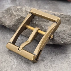 Hebilla de cinturón de latón macizo pesado para hombres, hebilla de cinturón Vintage, artesanía de cuero de 40mm, cinturón de vaquero Retro Diy, BK0547