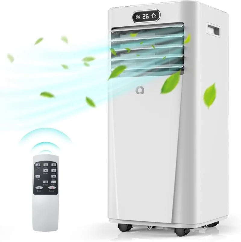 Climatiseur portable 10,000 BTU pour 1 pièce jusqu'à 400 pieds carrés, unité portable AC 3 en 1 avec DeAquarelle/Ventilateur et kit de fenêtre inclus