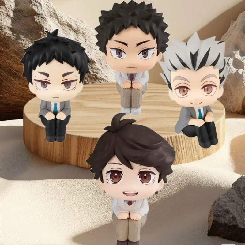 

10cm Anime Oikawa Tooru Iwaizumi Hajime Akaashi Keiji Kotaro Bokuto Look Up Model Haikyuu Action Figures Q Version PVC Toy Gifts