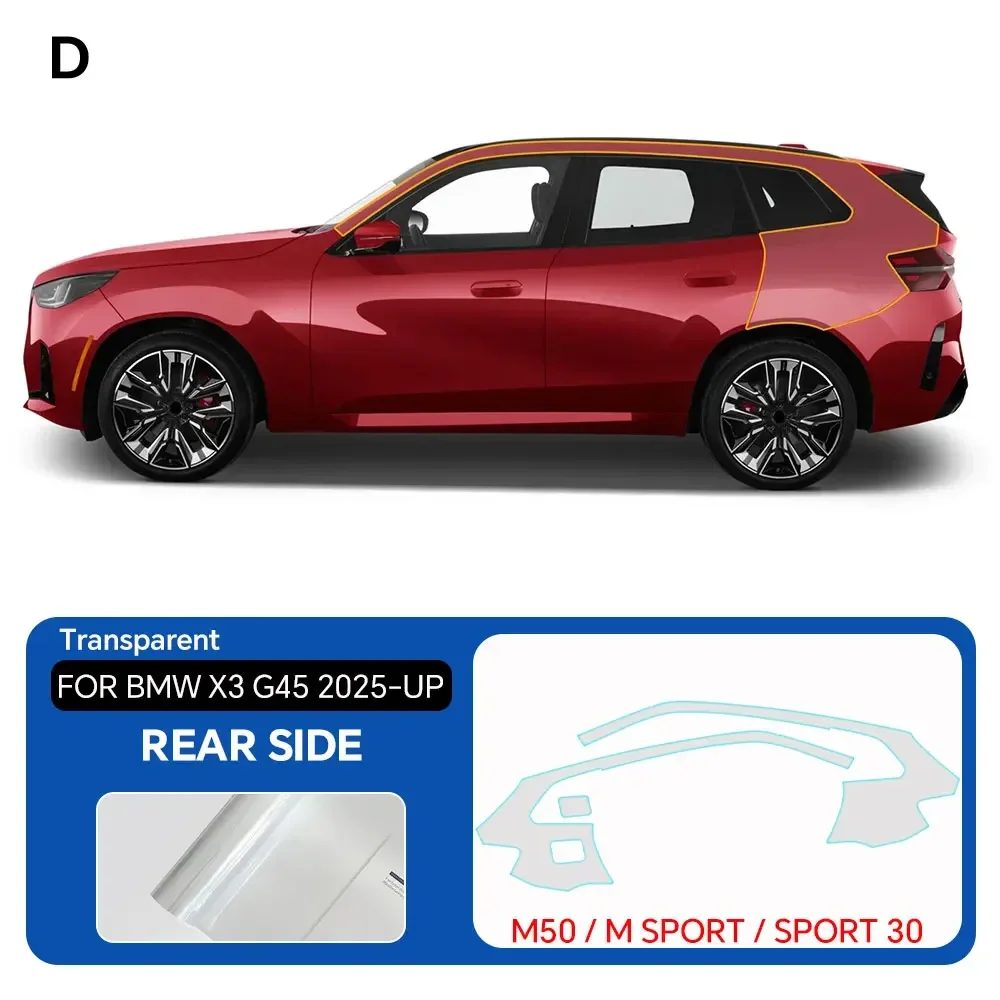 

8.5Mil Pre-cut PPF Kit For BMW X3 M50M G45 2025-UP TPU Bumper Clear Paint Protection Film Scratch-Resistant Exterior Accessories