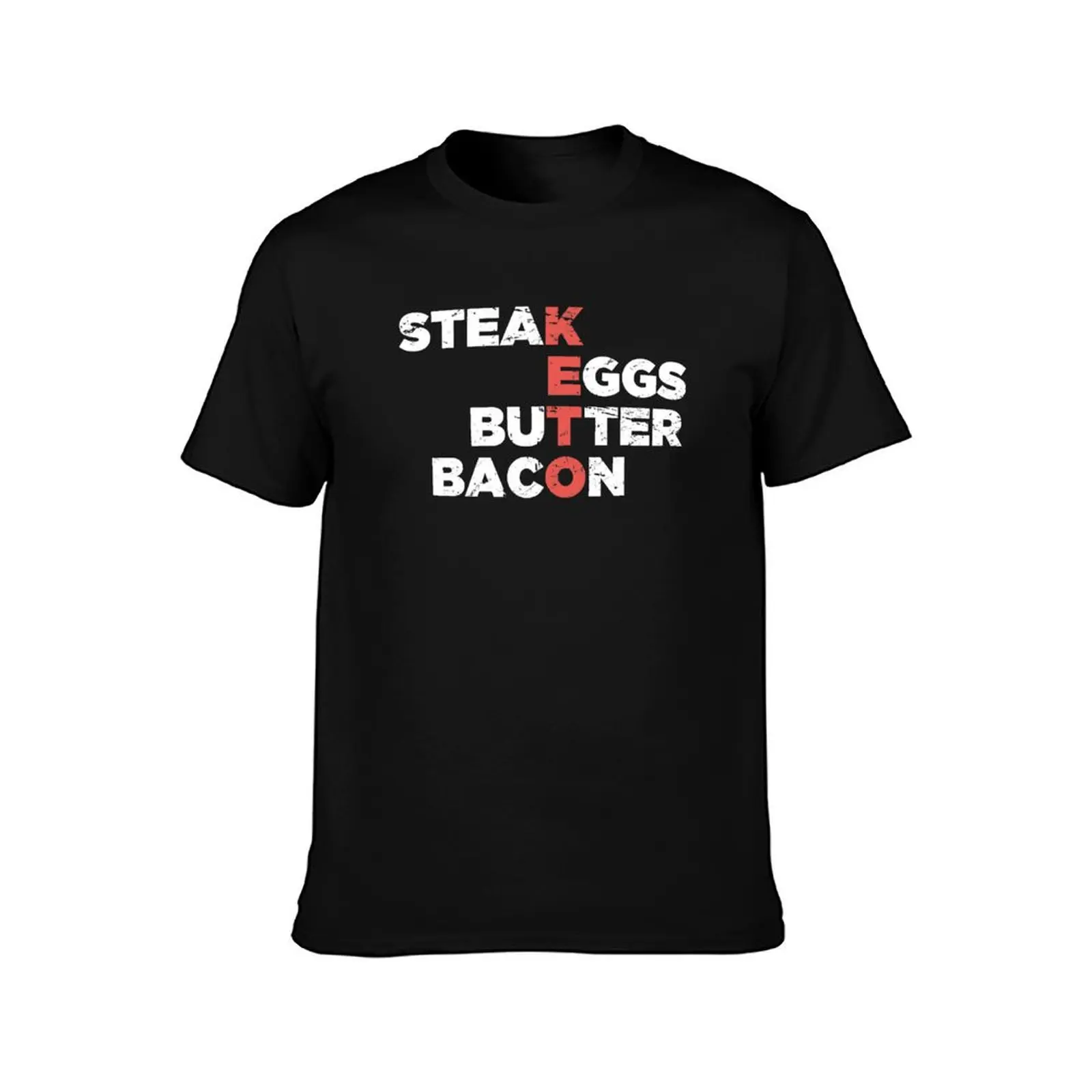 Steak, Eggs, Butter, Bacon Keto Foods T-Shirt custom shirt anime figures cotton graphic tees mens graphic t-shirts