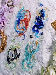 1 Loop 100cm Colourful Phoenix Dragon Shiny Shell PET Washi Tapes DIY Decor Card Making Scrapbooking Planner Sticker