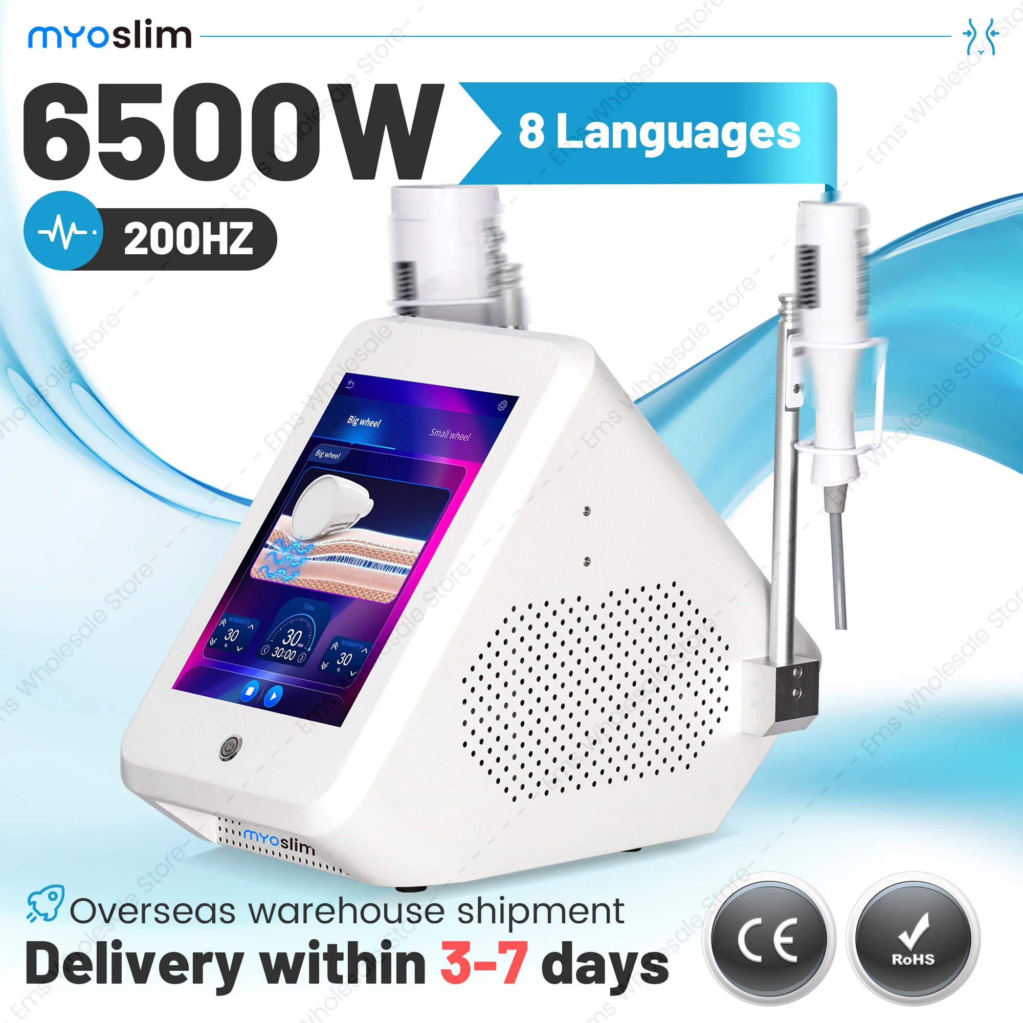 

EMS 6500W 200HZ Роликовый массажер для похудения и уменьшения целлюлита, внутренний шариковый ролик, 360-градусный инфракрасный вакуумный роликовый массажер для красоты