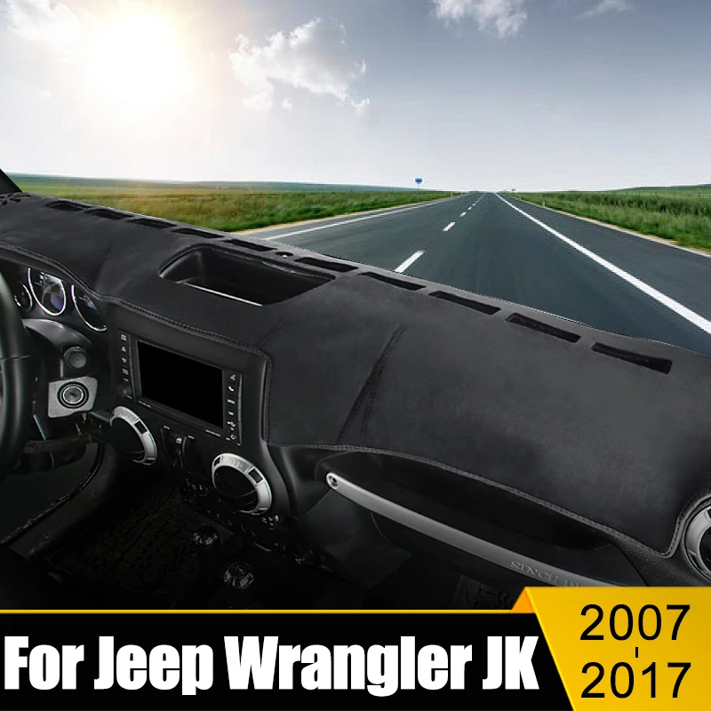 

For Jeep Wrangler JK 2007 2008 2009 2010 2011 2012 2013 2014 2015 2016 2017 Car Dashboard Cover Avoid Light Mat Anti-UV Carpet