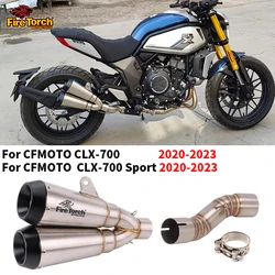 Motorcycle GP Exhaust Escape Modified Moto Muffler Middle Link Pipe Slip For Cfmoto Clx-700 Clx700 Sprot 2020 2021 2022 2023