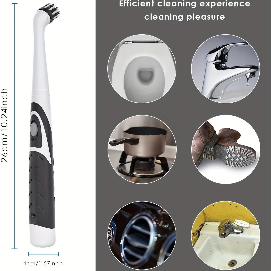 Cleaning brush Sonic Scrubber, Cleaning Tool With 4 Brushes Multifunctional Electric Cleaning Brush Cleaning Supplies