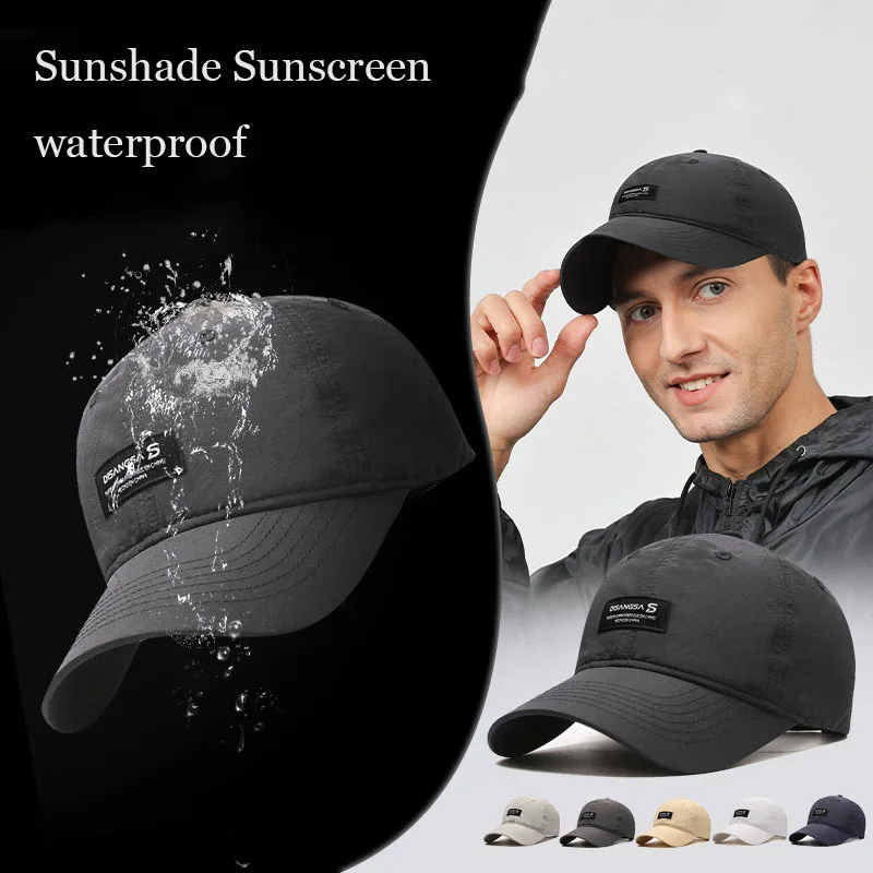 Caps For Men Breathable Sunshade Sunscreen Waterproof Quick-Dry Baseball Cap Male Outdoor Sports Running Light Thin Hat Fishing