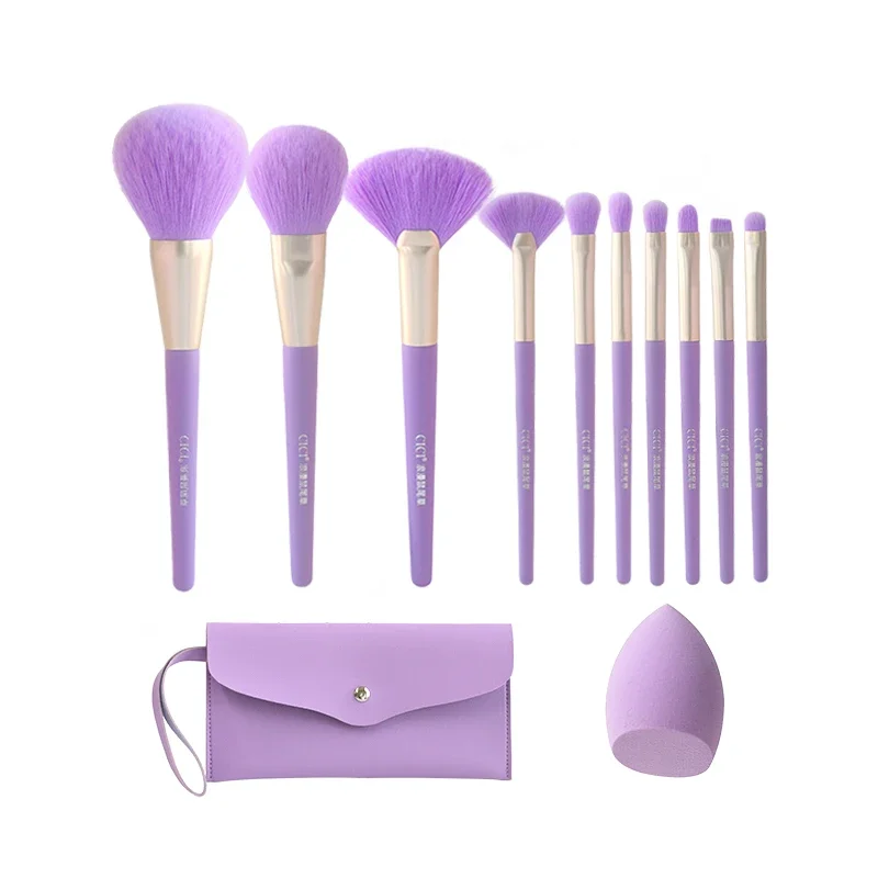 Makeup brush set Romantic sage 10 makeup sets Brush student affordable super soft free makeup storage