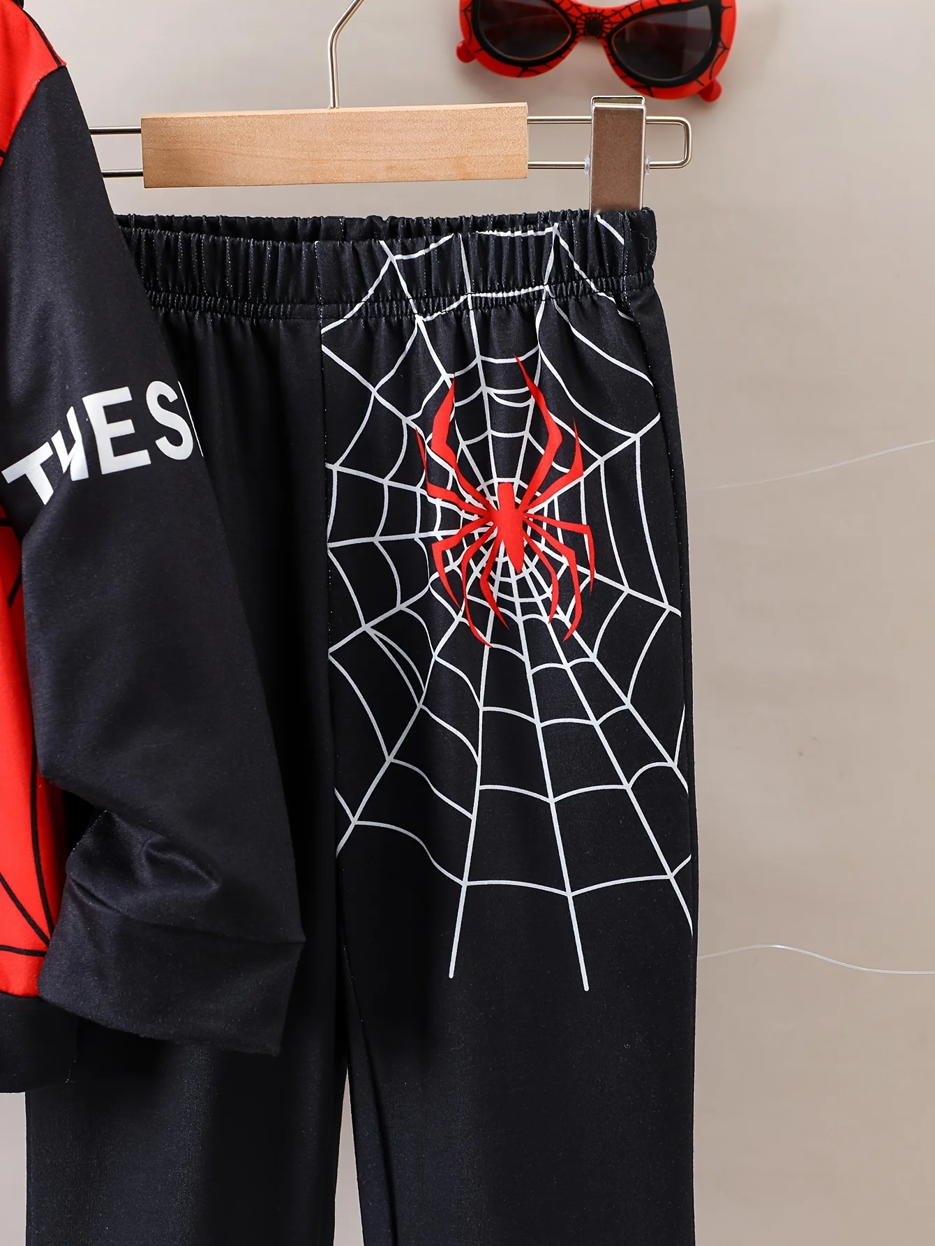 2set Spring and autumn new fashion sports style boys casual comfortable spider print hoodie and tracksuit pants