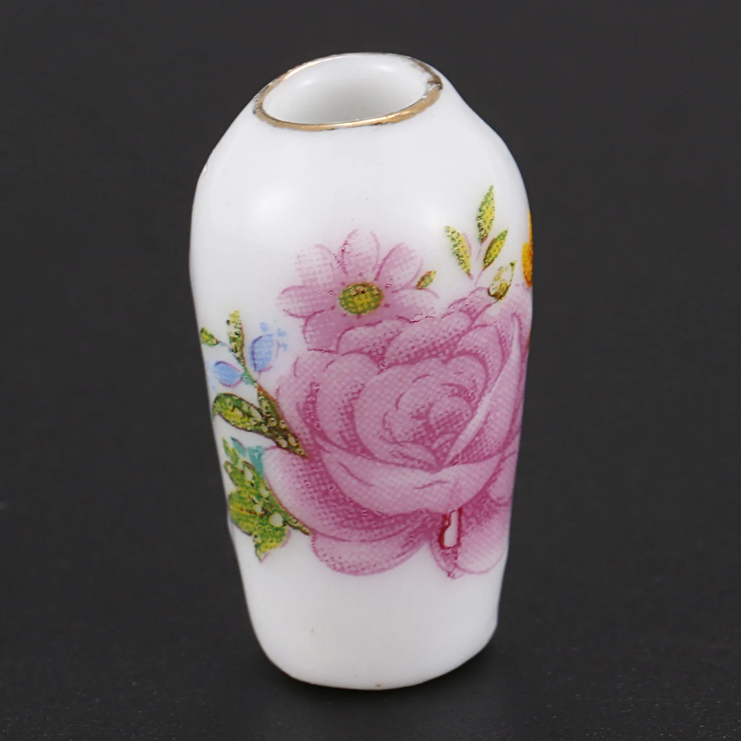 

A07I Dollhosue miniature modern ceramic china porcelain rose vase 7pcs