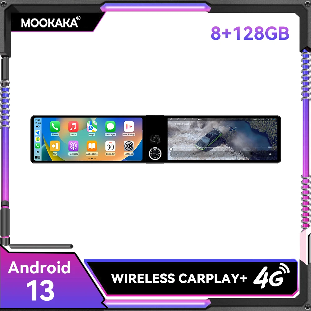 

8 + 128 ГБ Android 13.0 автомобильный радиоплеер 12,3-дюймовый стерео с двойным сенсорным экраном для Toyota Camry 2016 2017 2018 GPS-навигация HeadUnit