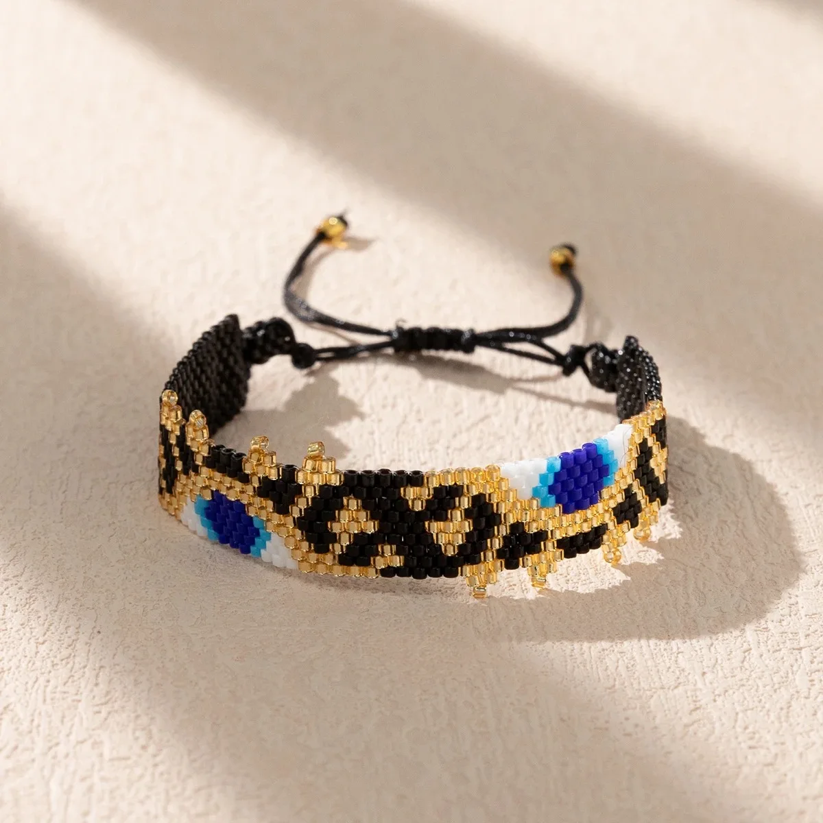 Rice bead bracelet Devil's eye Hand knitting Adjustable Bohemia Geometry  Female  Design Triangle Fashion  Beaded bracelet
