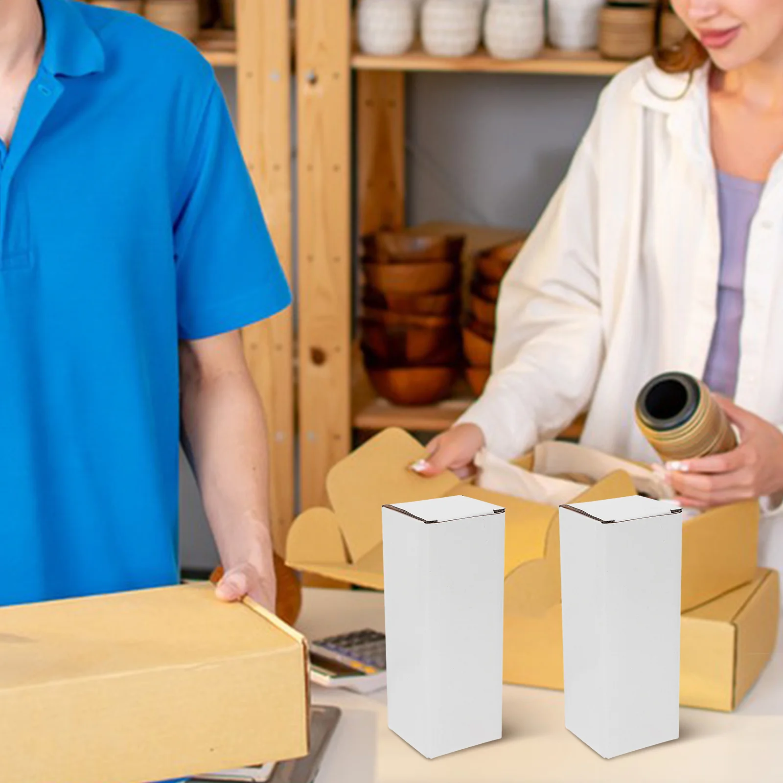 10Pcs Corrugated Paperboard Box Modern Design Ideal for Product Presentation Small Item Packing Moving Storage Box