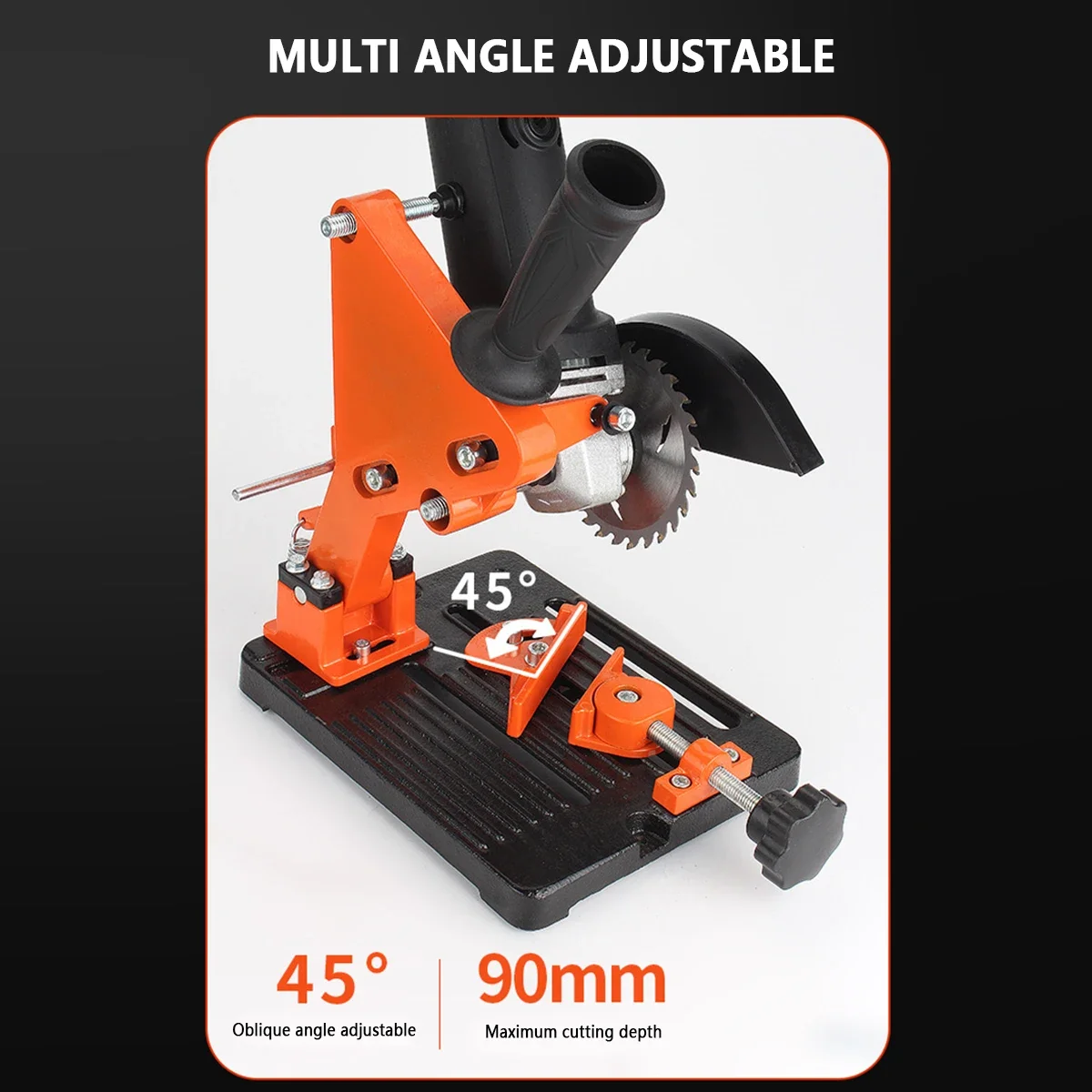 Support de meuleuse d'angle, support fixe de meuleuse d'angle, support de meuleuse réglable robuste, Angle de bureau multifonctionnel Durable