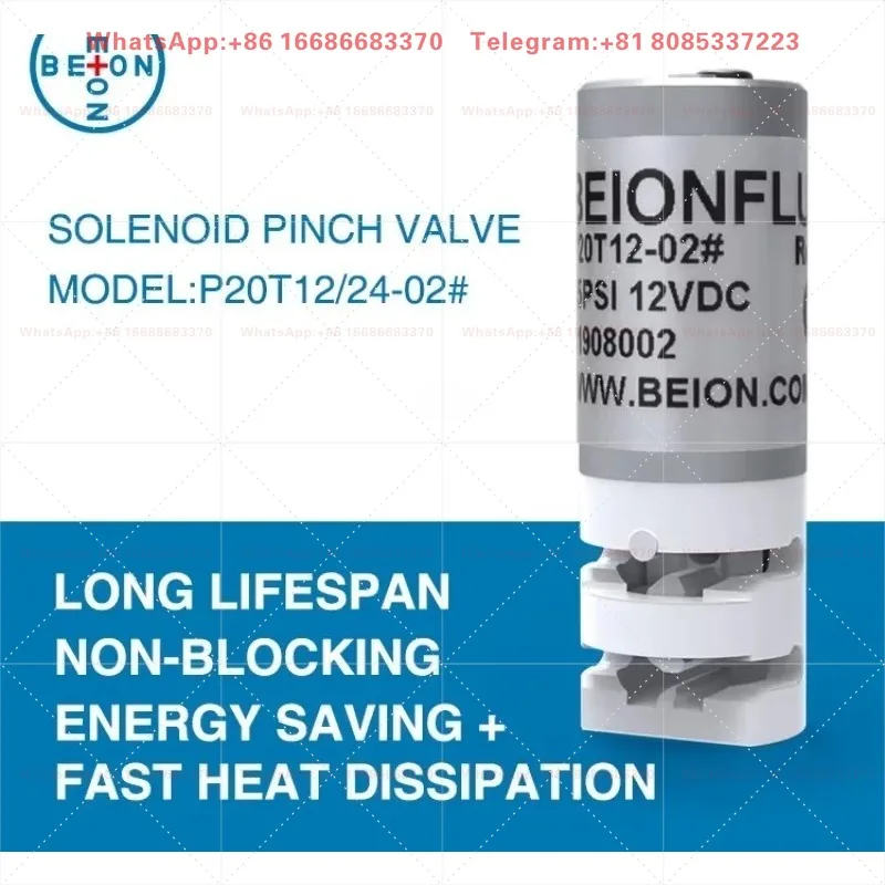 Bain Solenoid Pinch Valve Laboratory Valve Miniature Fluid Control Valve Small Size 3 Way 12/24VDC 0-15PSI(1PCS)