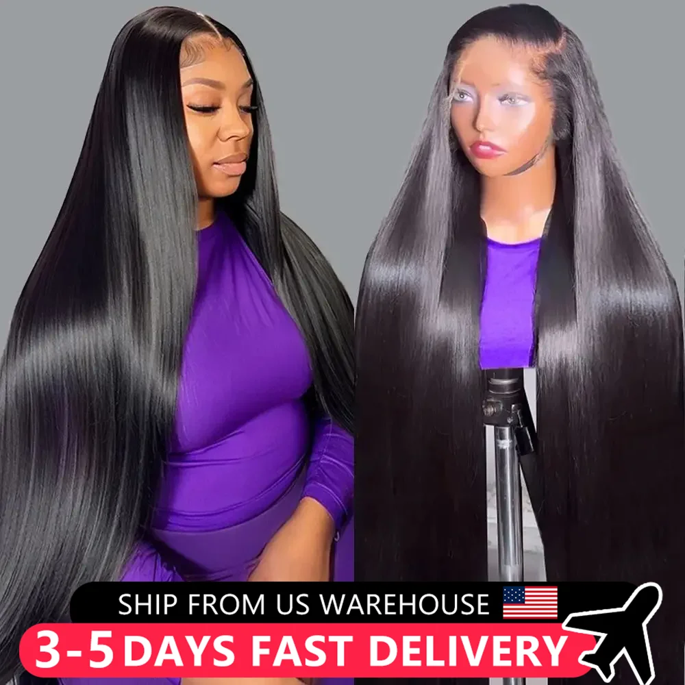 Bone Straight Lace Frontal Wigs 100% Human Hair For Black Women Cheap 13x6 Lace Front Wig Remy 180% Lace Closure Pre Plucked