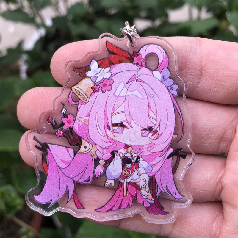 Game Honkai Impact 3 Elysia Cosplay Accessories Keychain Anime Pendant Badge Gifts