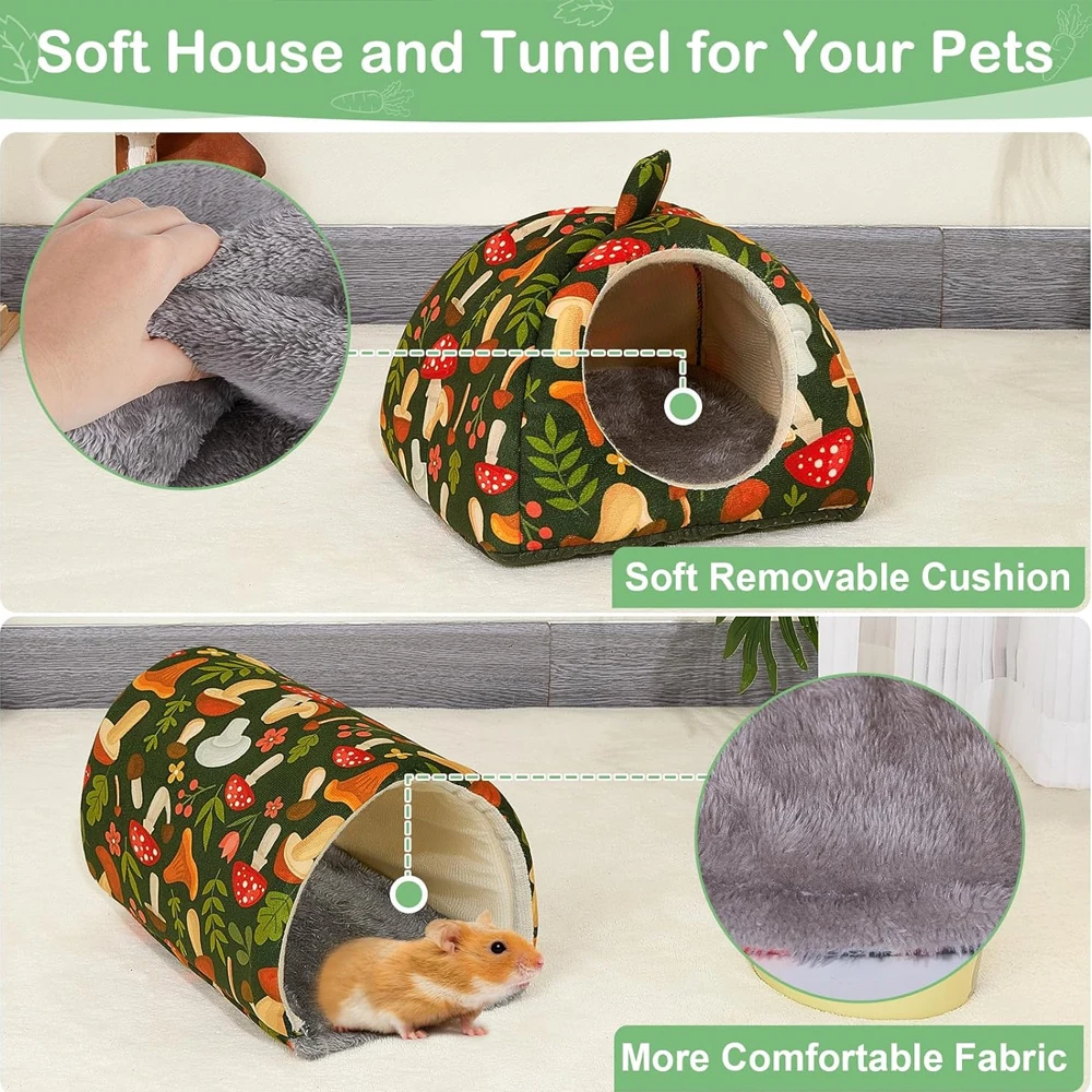 Guinea Pig Hideout Washable Guinea Pig Tunnel Set 2 Pack Guinea Pigs Toys Guinea Pigs Cage Accessories for Rabbit Guinea Pigs view 4