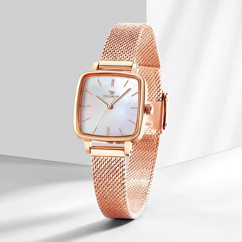 TIAN WANG Women\'s Watches For Women Quartz Wristwatches Fritillary Streamer Square Watch Modern Female Watch Ladies Lady Wrist