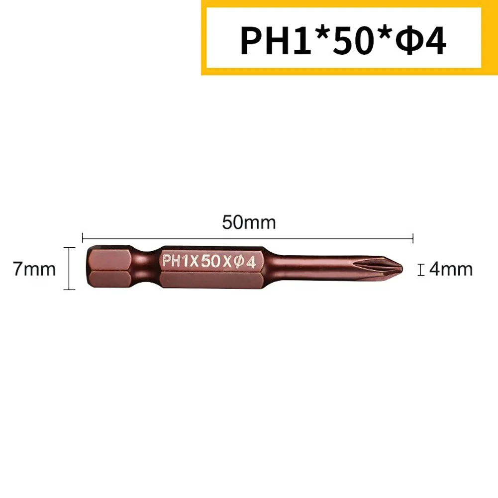 1PCS 50mm Screwdriver Bit PH00 PH0 PH1 PH2 1.6/2.0/2.5/3.0/4.0/5.0mm For 1/4\