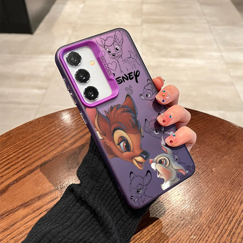 Disney Bambi Deer Cartoon Cute For Samsung Galaxy S24 S23 S22 S21 S20 Note 20 Ultra Plus FE 5G Colorful Silver Funda Phone Case