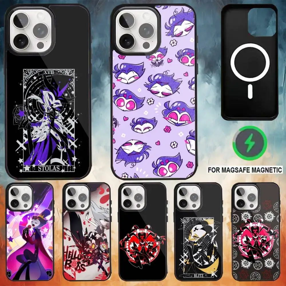 

S-Stolas C-Cartoon Phone Case For iPhone17,16,15,14,13,12,11 Plus,Pro Max Magnetic For Magsafe Wireless Charging