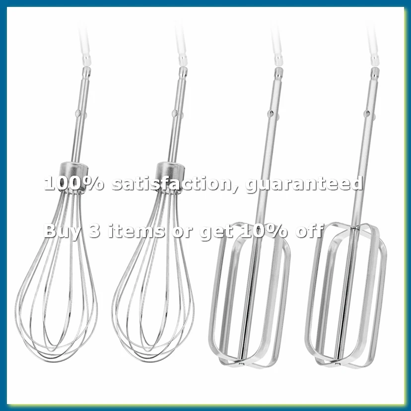4pcs Hand Mixer Beaters Attachments Set, 2 Styles Stainless Steel Handheld Mixer for Hand Mixer 62682RZ-DTA9