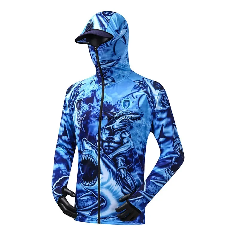 2025 New Fishing Clothing Hooded Printing Fishing Clothes Sunscreen Breathable Anti Mosquito Quick Dry Fishing Shirt