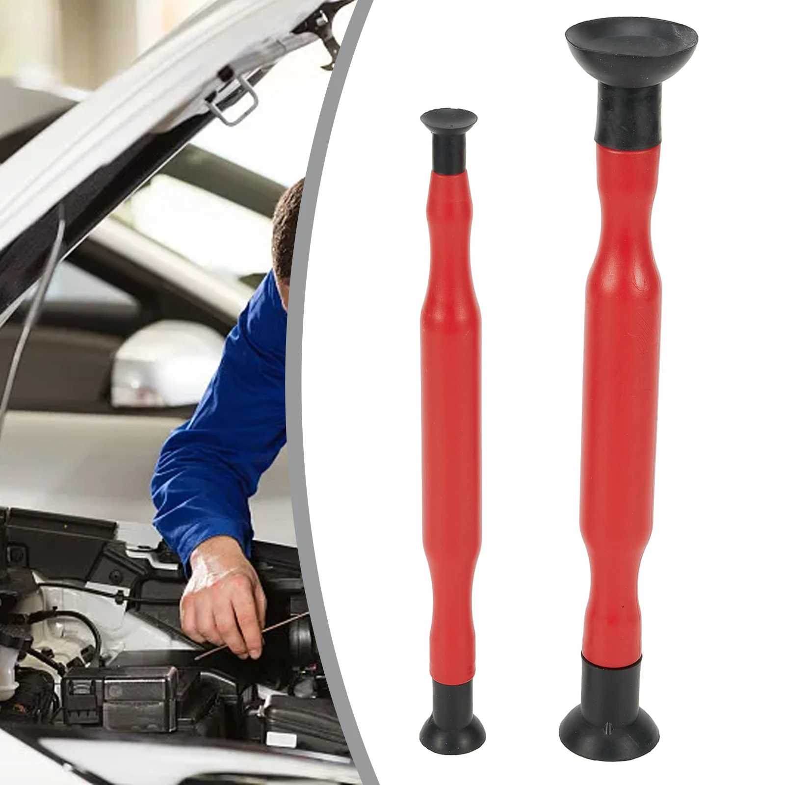 2 Pcs Valve Lapping Sticks Plastic Grip With Suction Cup For Auto Motorcycle Cylinder Engine Valves Dust Grinding Tool