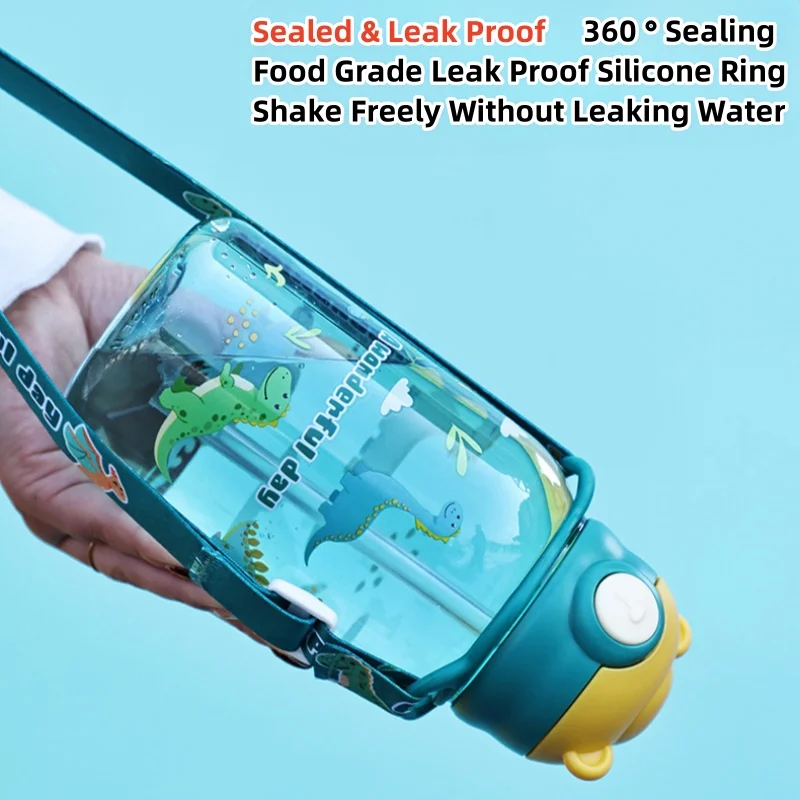 BPA-Free Water Bottle with Pop-Up Lid, Cartoon Design, Transparent & Portable Sealed, Ideal for Special Occasions, Holiday Gifts image 6