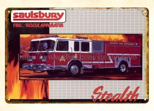 Stealth Pumper firetruck Saulsbury Fire Rescue Apparatus metal tin sign poster