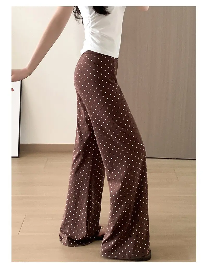 Damen High-Waist Polka-Dot Boot-Cut Hose Schlanke Casual Leggings Retro Vielseitige Oberbekleidung für Fitness, Laufen und Outdoor-Sport – Detail 6