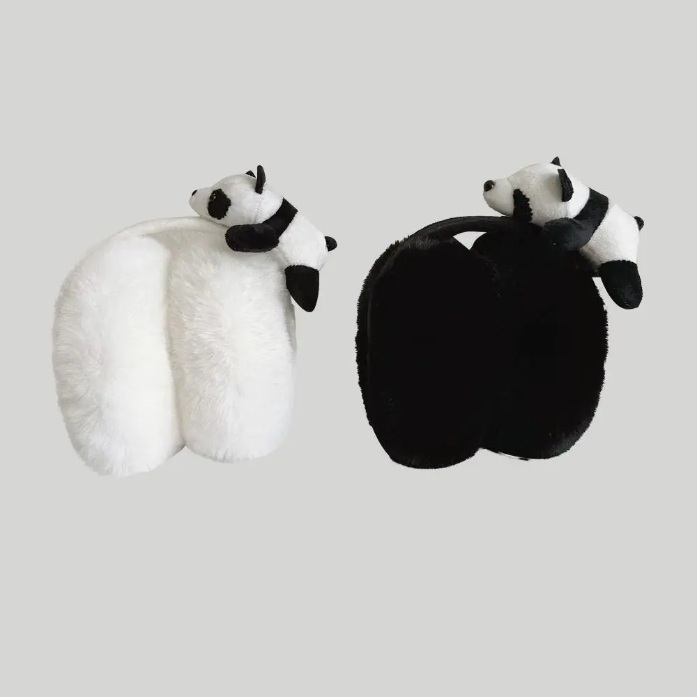 Soft Ear Cap Plush Panda Earmuffs Thicken Folding Foldable Earmuffs Panda Doll Ear Warmers Winter Ear Cover Winter