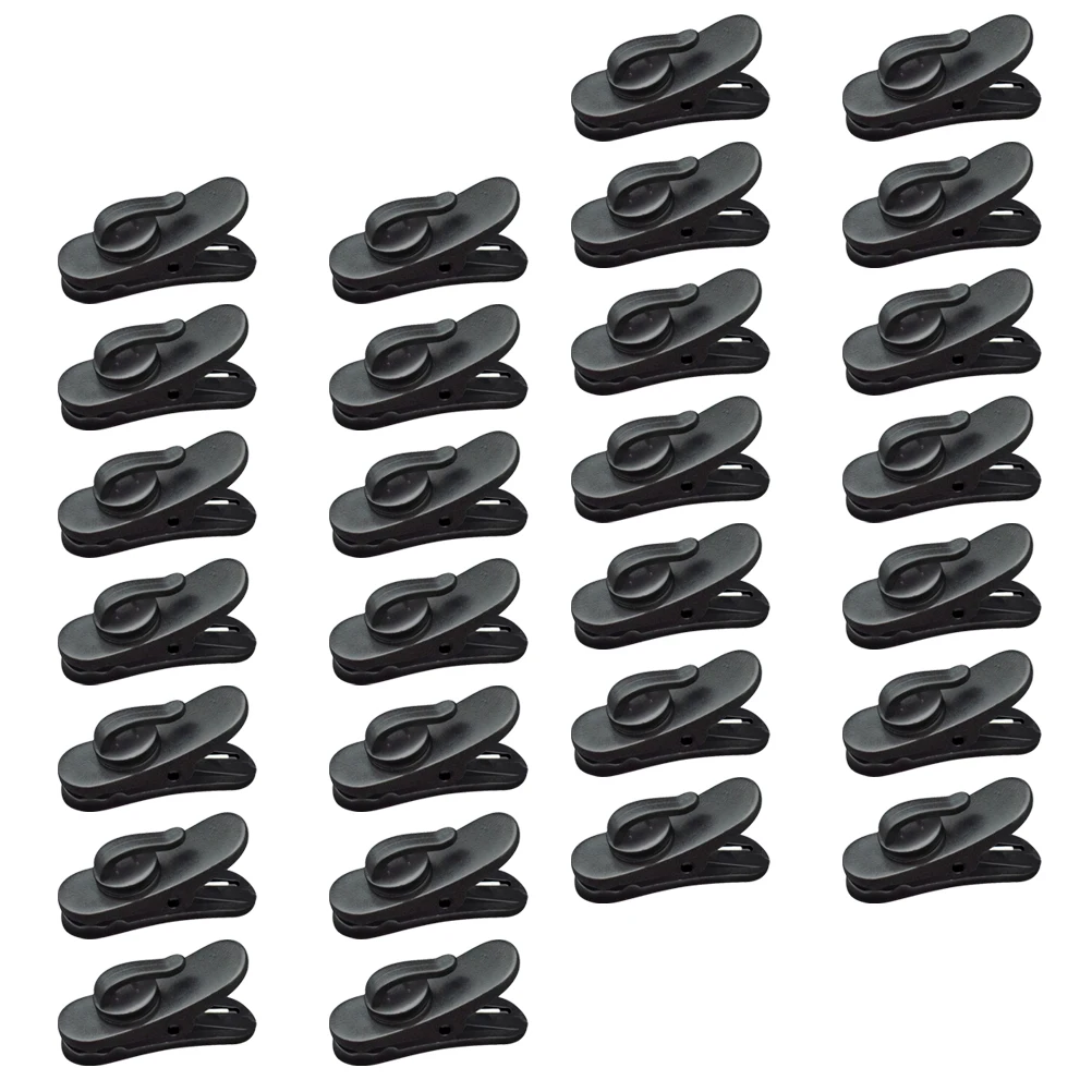 

100pcs Headphone Clips Black Color Durable Material Flexible Rotating Tip Vertical Horizontal Surface Easy Installation