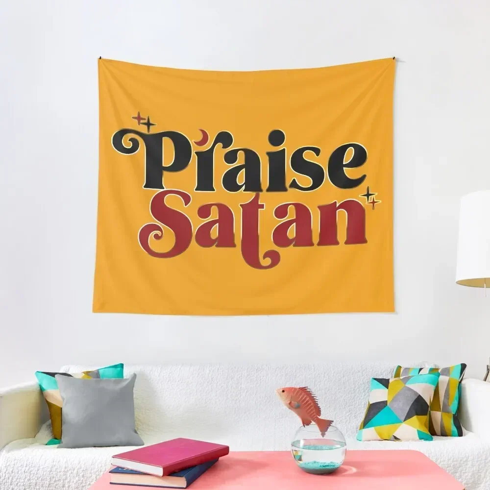 Praise Satan Quote Tapestry Aesthetic Room Decors Wall Tapestries Carpet Wall Tapestry