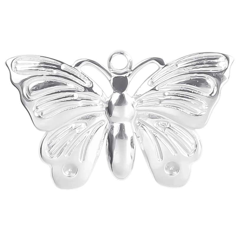 5PCS Silver Color Insect Charm Butterfly Bee Cicada DIY Earrings Pendants Stainless Steel Jewelry Making Necklace for Women Gift