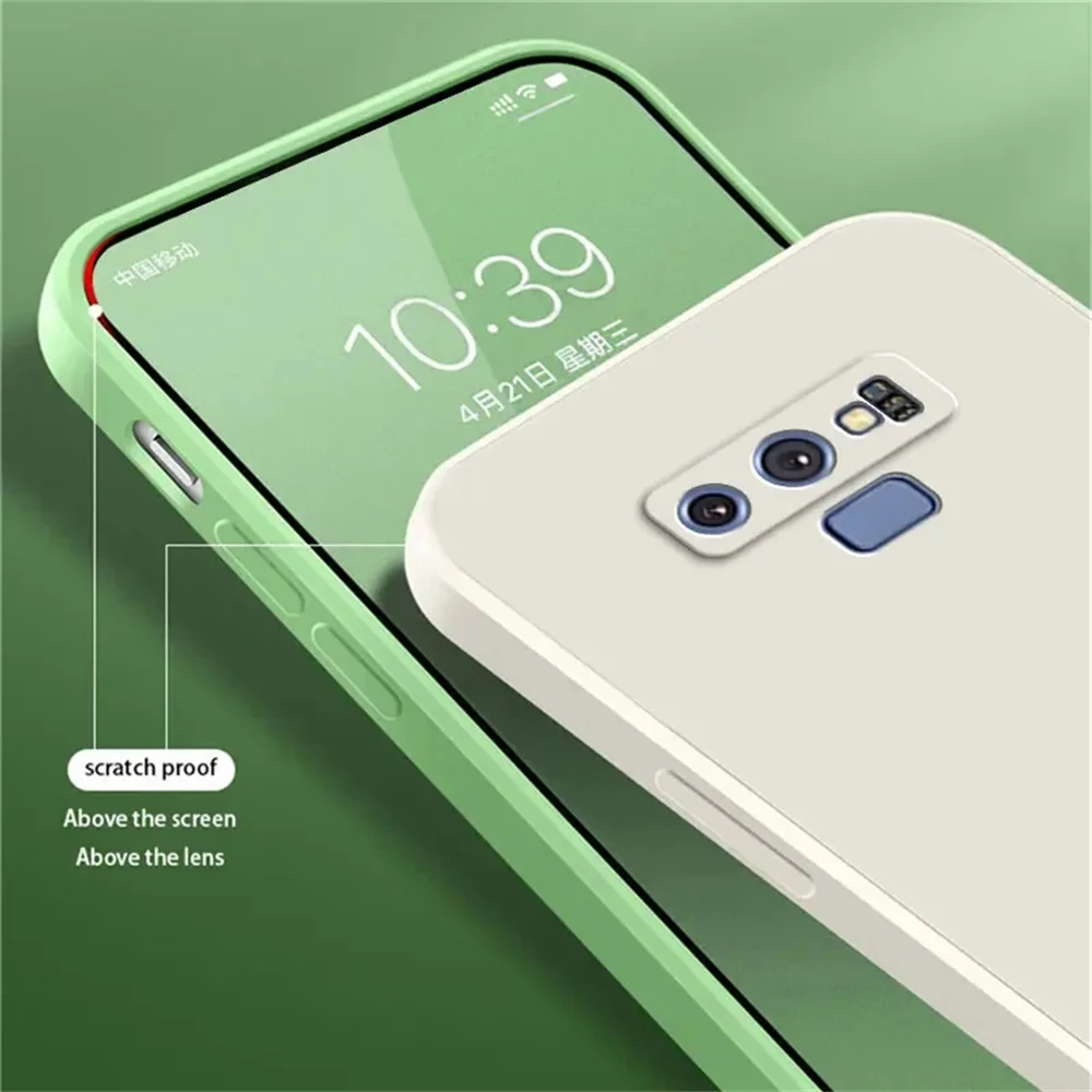 Original Square Liquid Silicone Case for Samsung Galaxy Note 9 Lens Protector Soft Shockproof Phone Cover for SamsungNote9 Note9