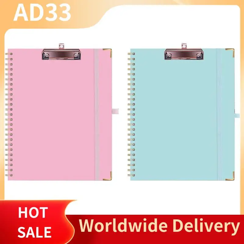 

(High-Quality) 2 Piece Clipboard Folder Blue & Pink Paper+Metal For Letter Size (11X 8.5Inch), Versatile Clipfolio For School Of