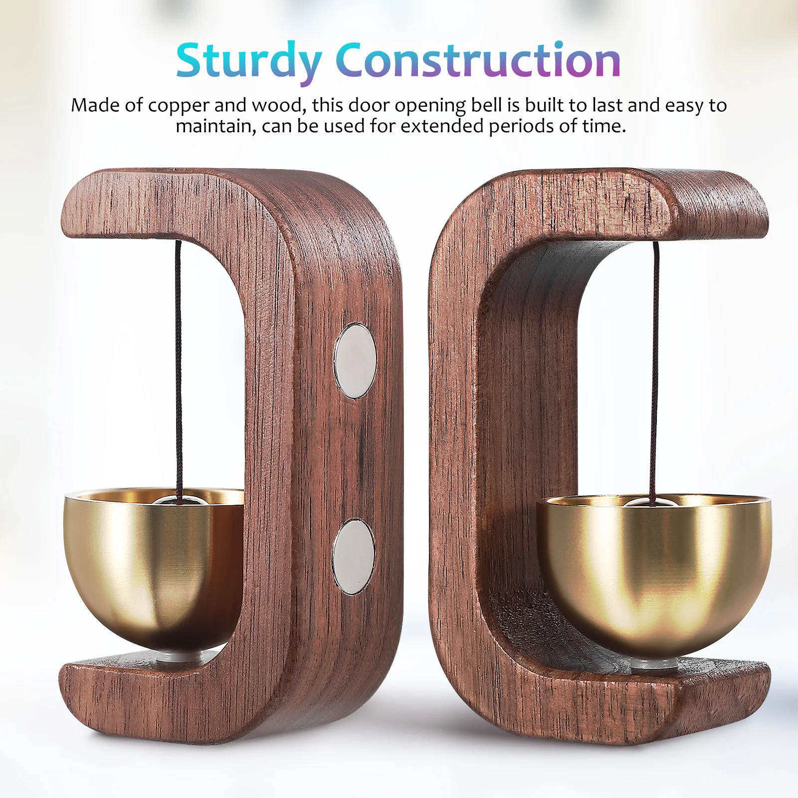 

Brass Bell Wooden Door Chime For Business Shop Door Opening Bell Decorative Entry Alert Retail Store Hotel Coffee Shop Use